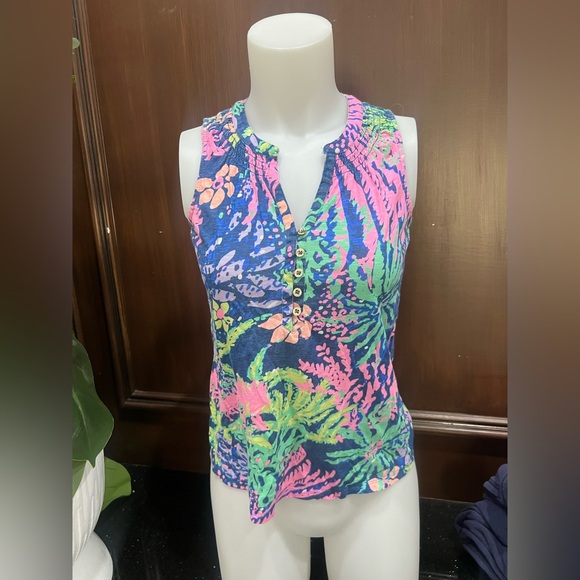 Lilly Pulitzer Vibrant Sleeveless Top Multicolor - Picture 2 of 5